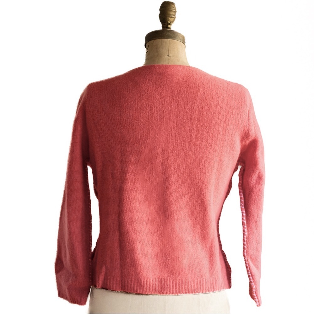 Vintage Free People Coral Wool & Angora Sweater with Beadwork Embroidery - Picture 10 of 14
